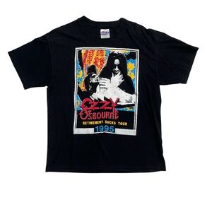 Vintage 1995 Single Stitch Ozzy Osbourne Retirement Sucks Double Sided Large